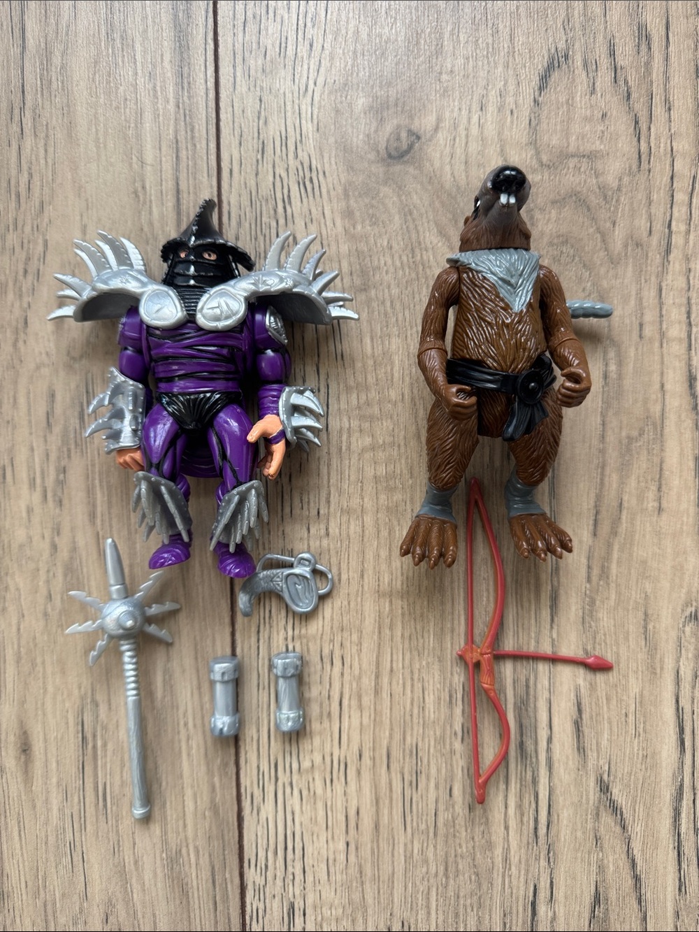Vintage TMNT 1988 Master Splinter 1991 Shredder Collectible Action Figures